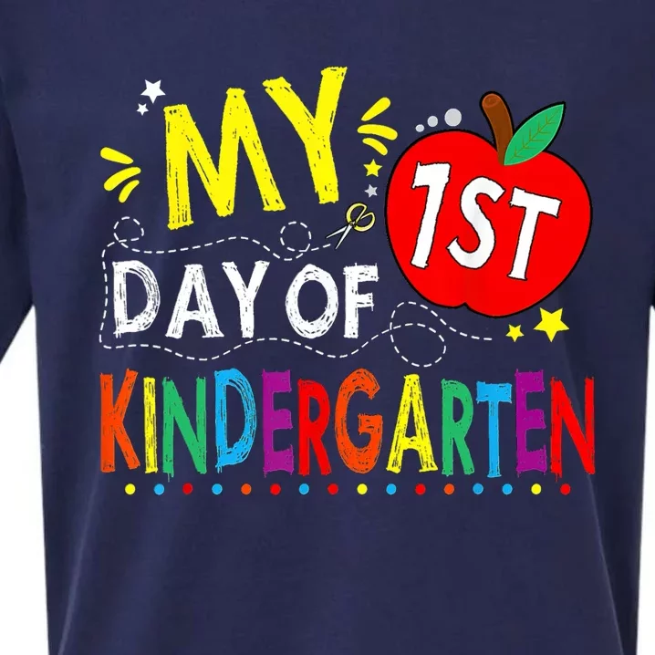 My First Day Of Kindergarten 1st Day Of Kindergarten Sueded Cloud Jersey T-Shirt