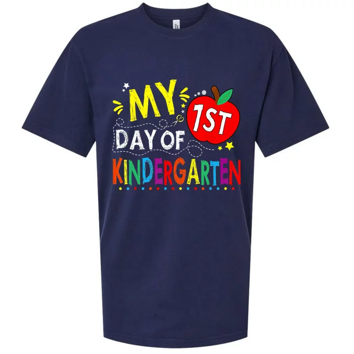 My First Day Of Kindergarten 1st Day Of Kindergarten Sueded Cloud Jersey T-Shirt