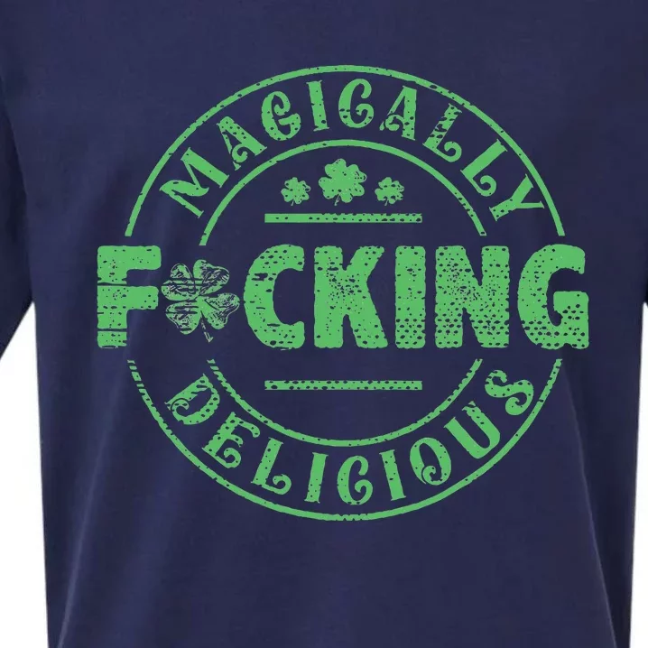 Magically Fucking Delicious Shamrock St Patricks Day Sueded Cloud Jersey T-Shirt