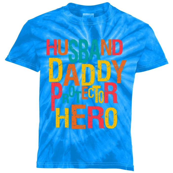 Motivation FatherS Day Husband Daddy Protector Hero Cute Gift Kids Tie-Dye T-Shirt