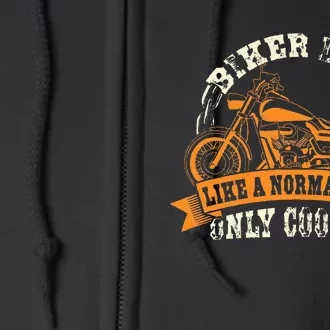 Motorcycle FatherS Day Gift For Fathers Biker Dad Full Zip Hoodie