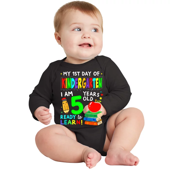 My First Day Of Kindergarten 1st Day Of School Baby Long Sleeve Bodysuit