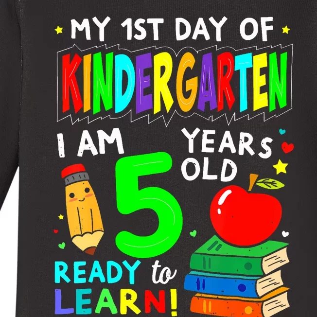 My First Day Of Kindergarten 1st Day Of School Baby Long Sleeve Bodysuit