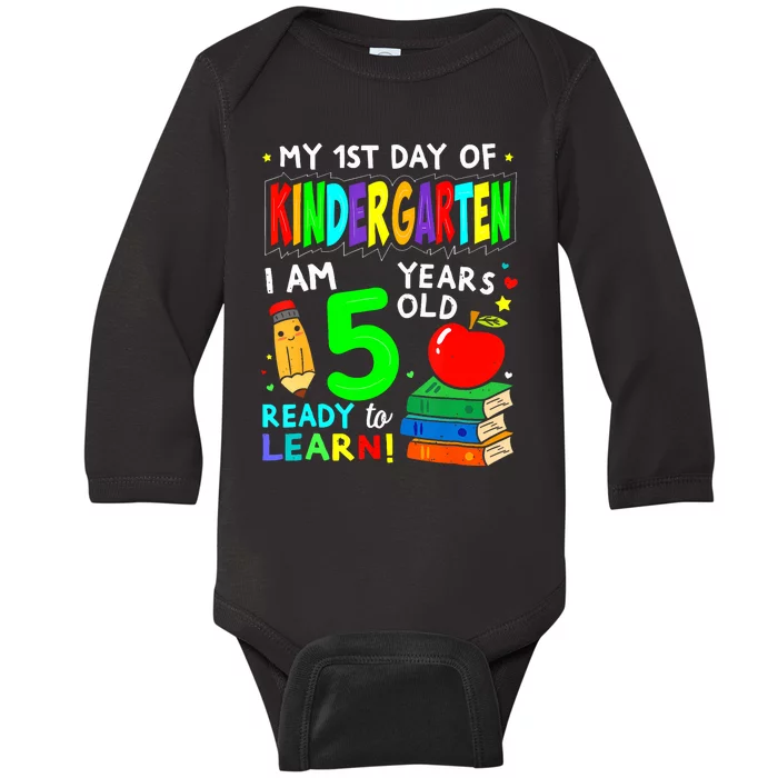 My First Day Of Kindergarten 1st Day Of School Baby Long Sleeve Bodysuit