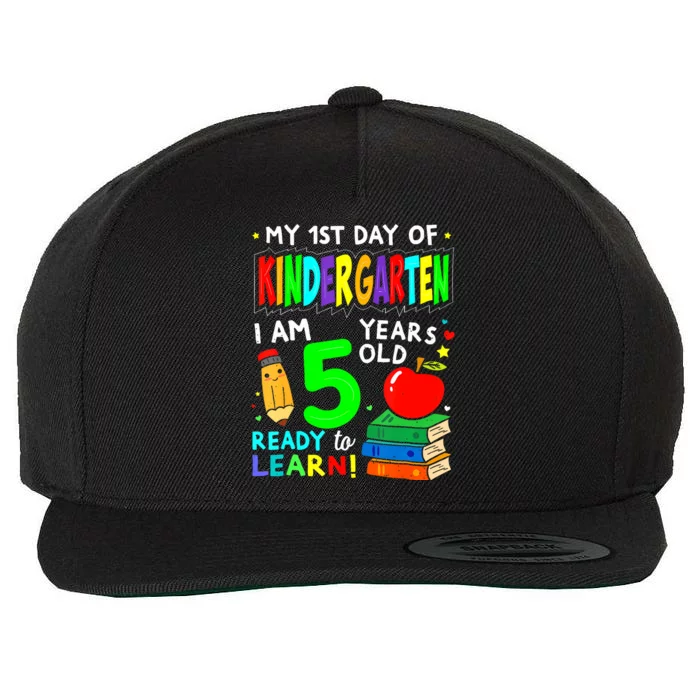 My First Day Of Kindergarten 1st Day Of School Wool Snapback Cap