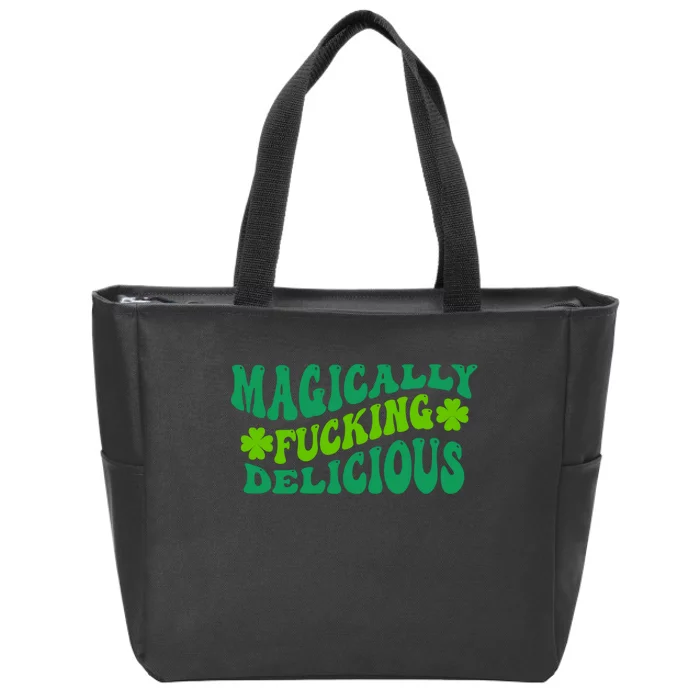 Magically Fucking Delicious, St Patricks Day Funny Drinking Zip Tote Bag