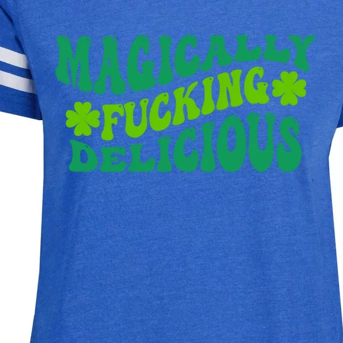 Magically Fucking Delicious, St Patricks Day Funny Drinking Enza Ladies Jersey Football T-Shirt