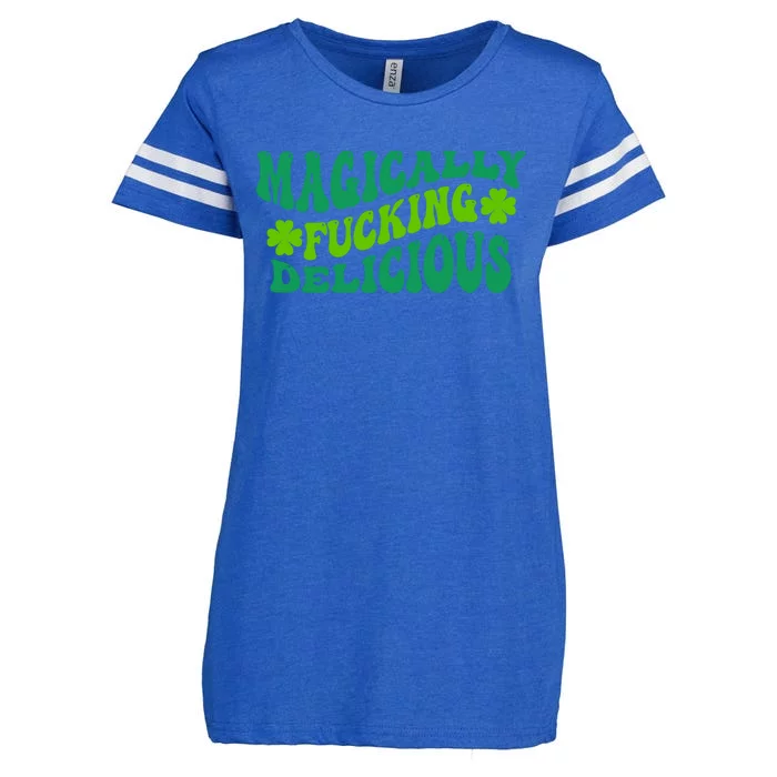 Magically Fucking Delicious, St Patricks Day Funny Drinking Enza Ladies Jersey Football T-Shirt