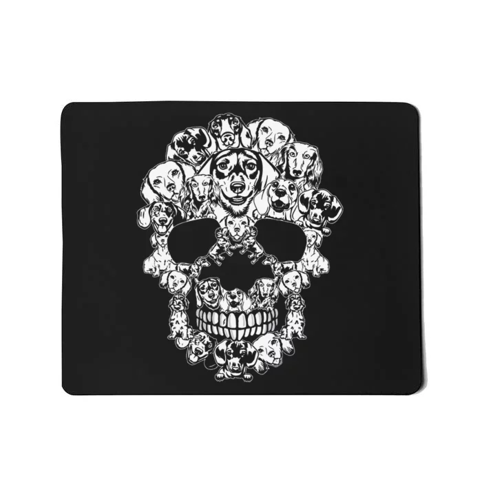 Matching Family Dachshund Dog Skull Costume Halloween Mousepad