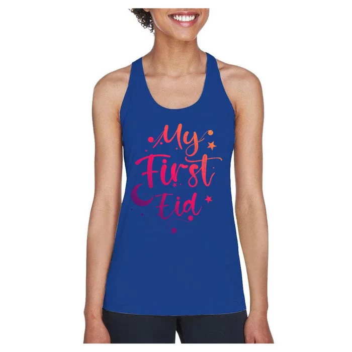 My First Eid Funny Graphic For Muslims Cute Gift Women's Racerback Tank