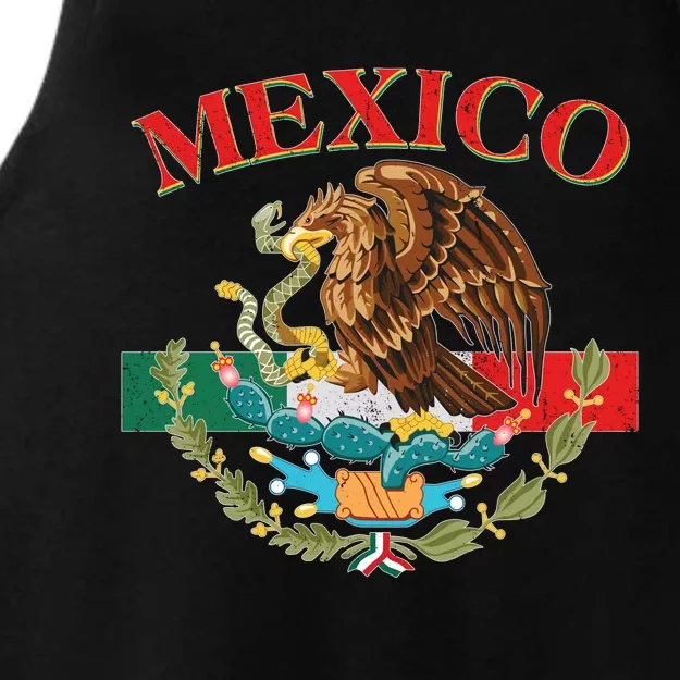 Mexico Flag Eagle Mexican Independence Day Ladies Tri-Blend Wicking Tank