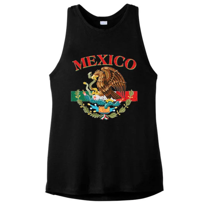 Mexico Flag Eagle Mexican Independence Day Ladies Tri-Blend Wicking Tank