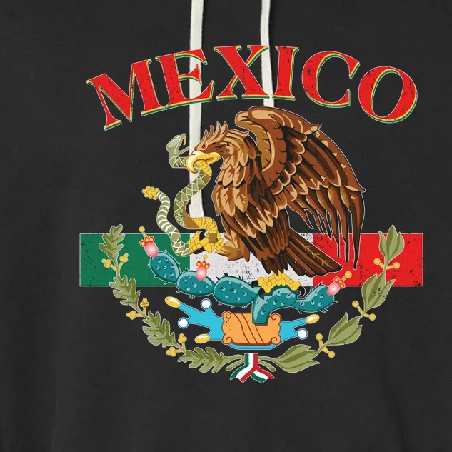 Mexico Flag Eagle Mexican Independence Day Garment-Dyed Fleece Hoodie