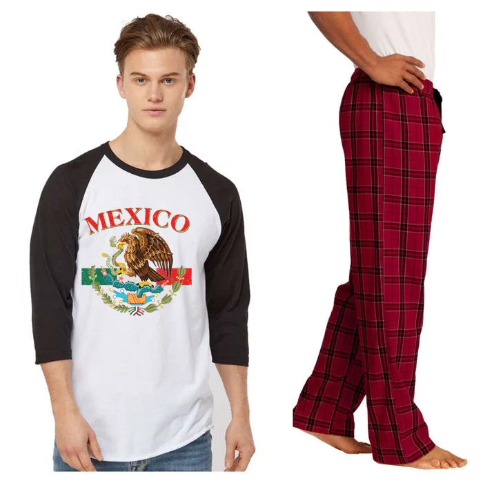 Mexico Flag Eagle Mexican Independence Day Raglan Sleeve Pajama Set