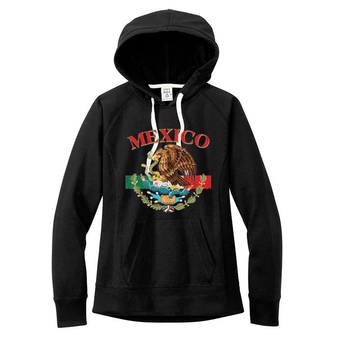 Mexico Flag Eagle Mexican Independence Day Women's Fleece Hoodie