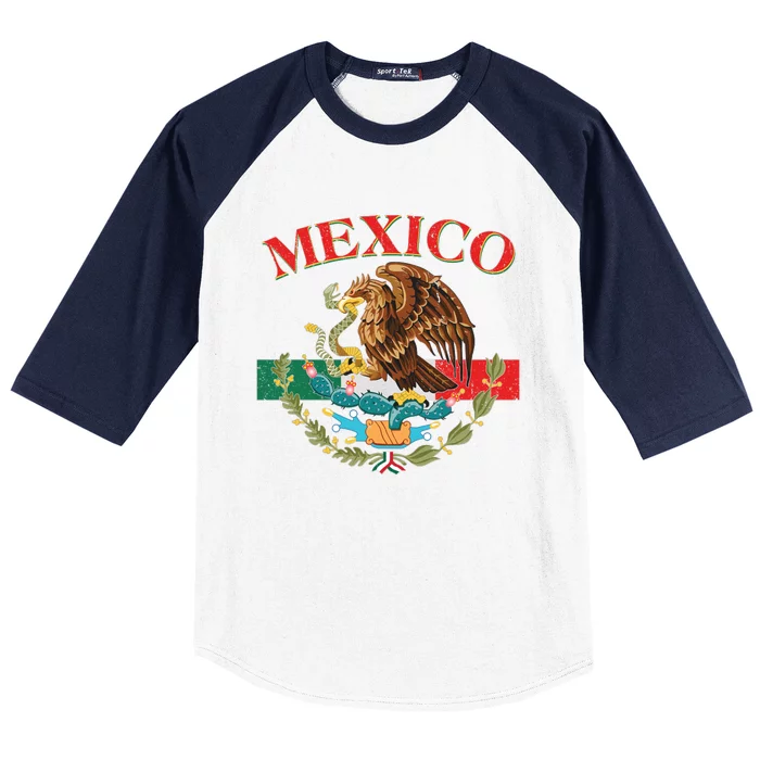 Mexico Flag Eagle Mexican Independence Day Baseball Sleeve Shirt