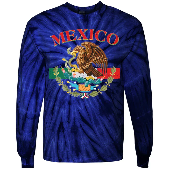 Mexico Flag Eagle Mexican Independence Day Tie-Dye Long Sleeve Shirt