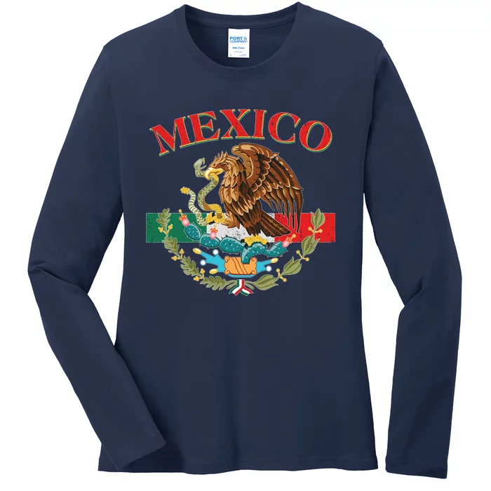 Mexico Flag Eagle Mexican Independence Day Ladies Long Sleeve Shirt