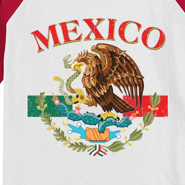 Mexico Flag Eagle Mexican Independence Day Kids Colorblock Raglan Jersey