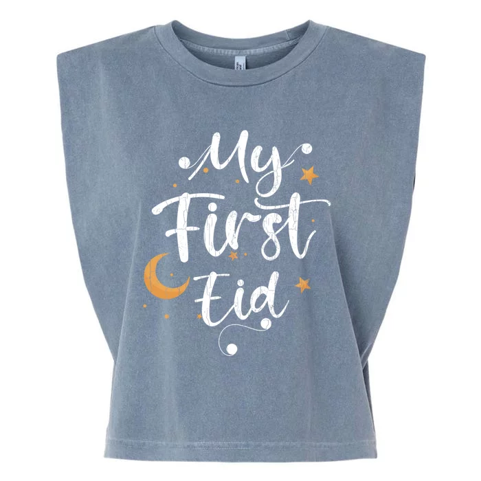 My First Eid Funny Graphic For Muslims Gift Garment-Dyed Women's Muscle Tee