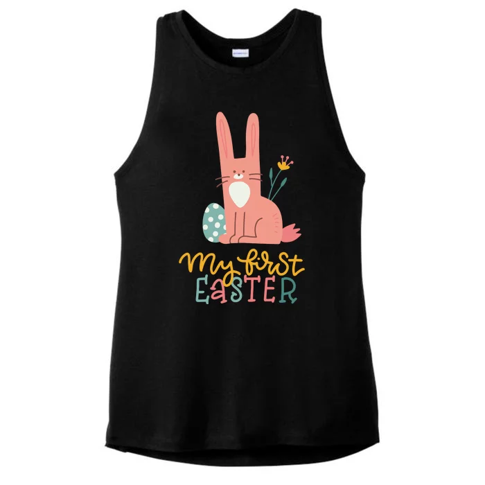 My First Easter Cute Bunny Holiday Ladies Tri-Blend Wicking Tank