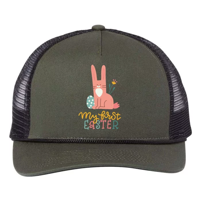 My First Easter Cute Bunny Holiday Retro Rope Trucker Hat Cap