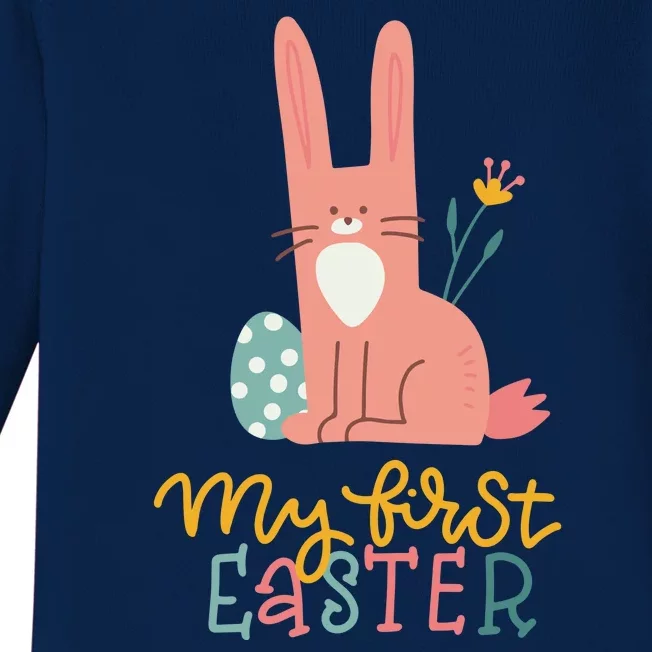 My First Easter Cute Bunny Holiday Baby Long Sleeve Bodysuit