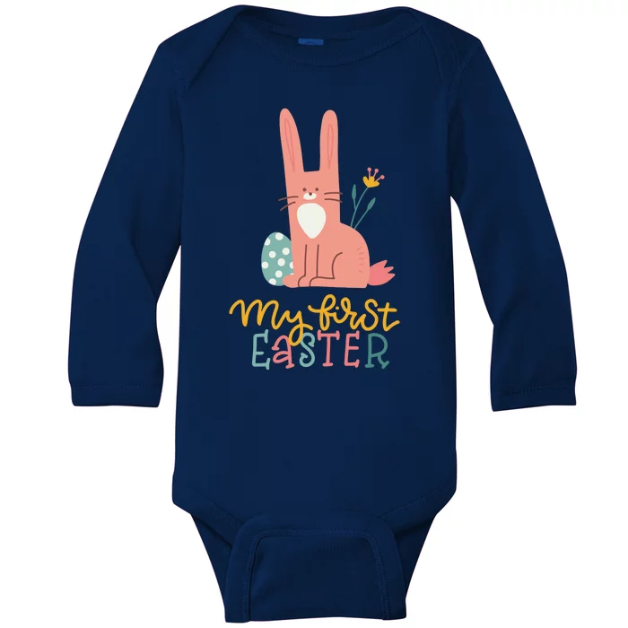 My First Easter Cute Bunny Holiday Baby Long Sleeve Bodysuit