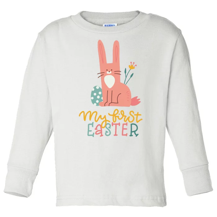 My First Easter Cute Bunny Holiday Toddler Long Sleeve Shirt