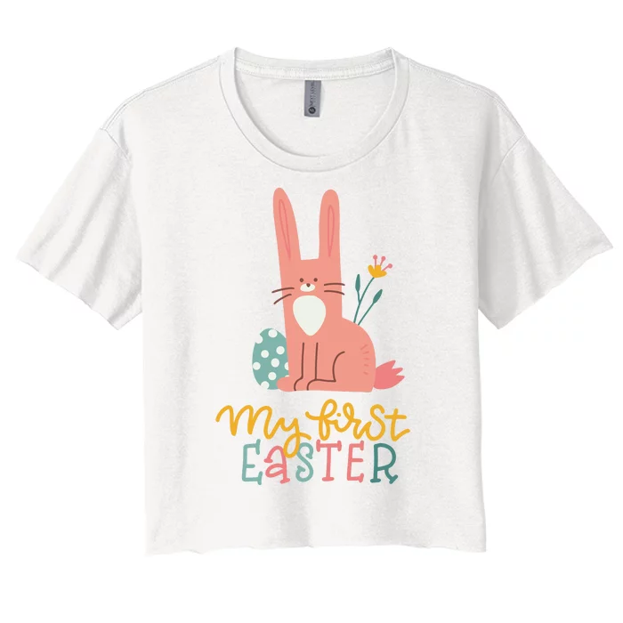 My First Easter Cute Bunny Holiday Women's Crop Top Tee