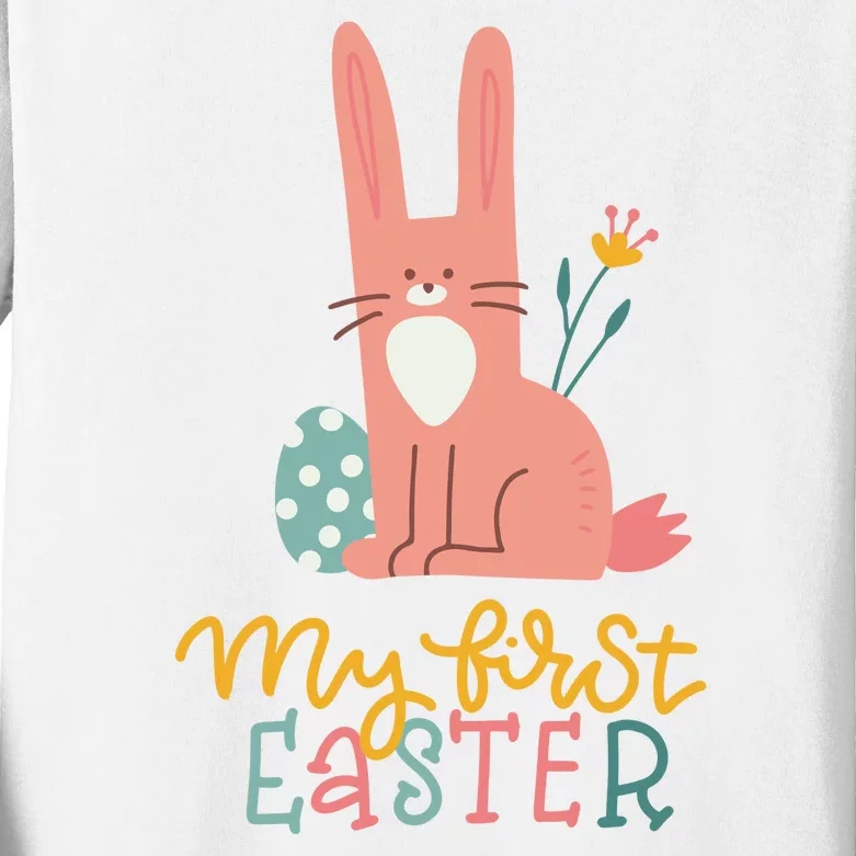 My First Easter Cute Bunny Holiday Kids Long Sleeve Shirt