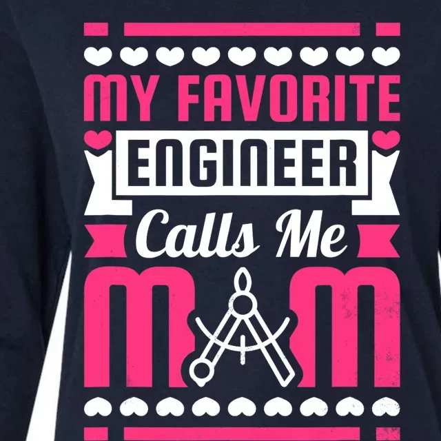 My Favorite Engineer Calls Me Mom Womens Cotton Relaxed Long Sleeve T-Shirt