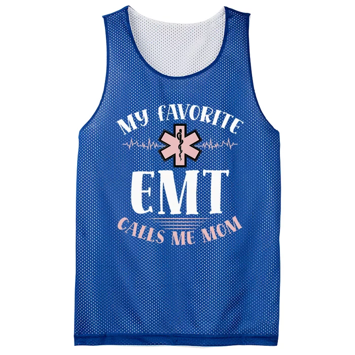 My Favorite Emt Calls Me Mom Healthcare Mothers Day Mesh Reversible Basketball Jersey Tank