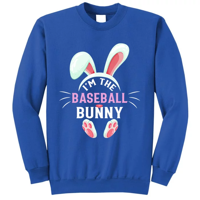 Matching Family Easter Party Graphic I'm The Baseball Bunny Cute Gift Tall Sweatshirt