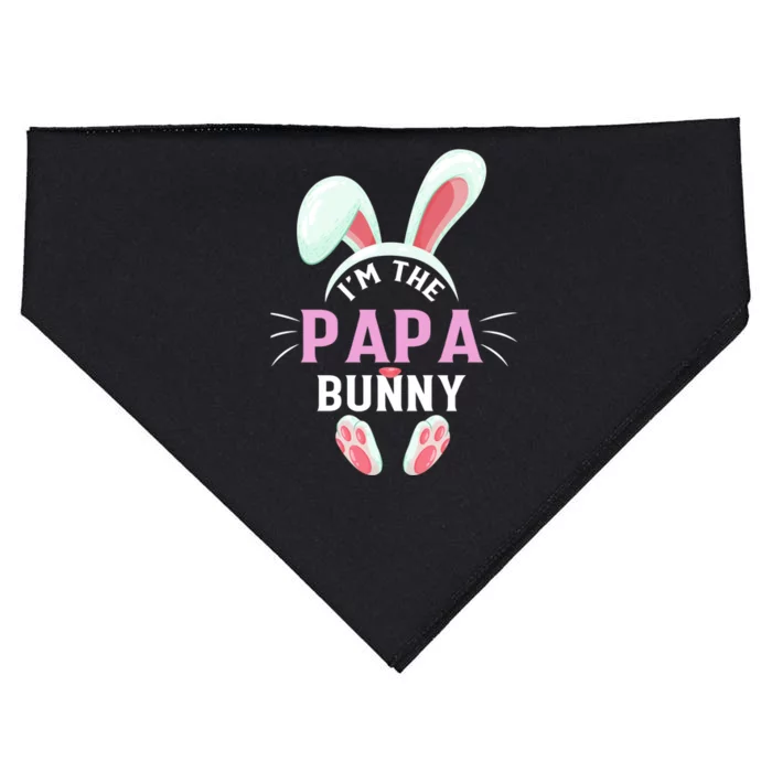 Matching Family Easter Party Graphic I'm The Papa Bunny Gift USA-Made Doggie Bandana