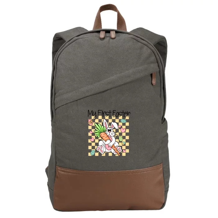 My First Easter Cute Bunny Carrot Easter Day Gift Cotton Canvas Backpack