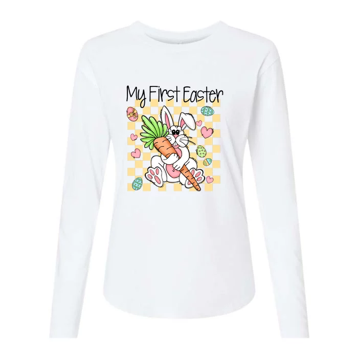 My First Easter Cute Bunny Carrot Easter Day Gift Womens Cotton Relaxed Long Sleeve T-Shirt