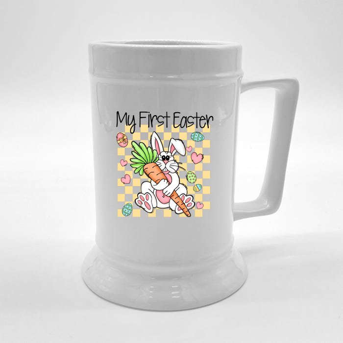 My First Easter Cute Bunny Carrot Easter Day Gift Front & Back Beer Stein