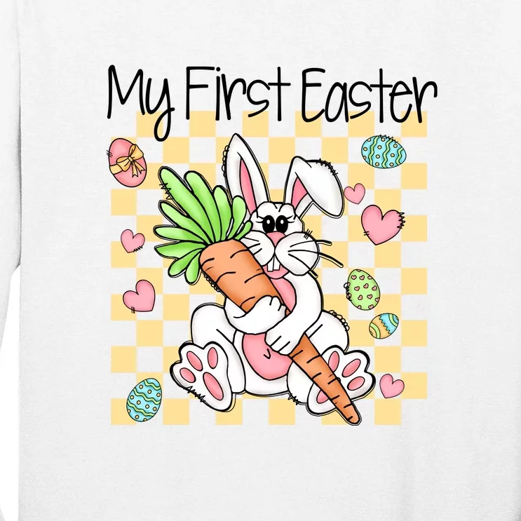 My First Easter Cute Bunny Carrot Easter Day Gift Tall Long Sleeve T-Shirt