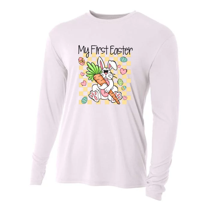 My First Easter Cute Bunny Carrot Easter Day Gift Cooling Performance Long Sleeve Crew