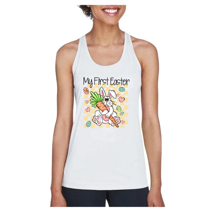 My First Easter Cute Bunny Carrot Easter Day Gift Women's Racerback Tank