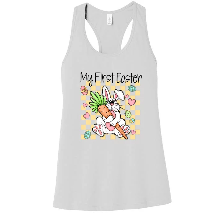 My First Easter Cute Bunny Carrot Easter Day Gift Women's Racerback Tank