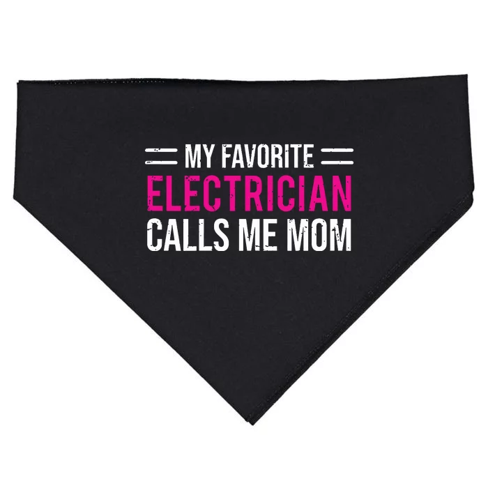 My Favorite Electrician Calls Me Mom Cute Mother USA-Made Doggie Bandana