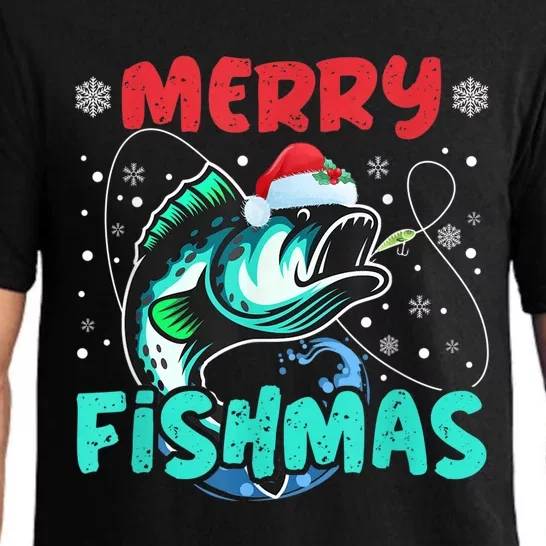 Merry Fishmas Funny Christmas Fishing Fish Gift Xmas Pajama Set