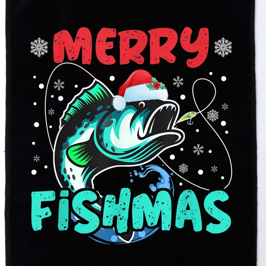 Merry Fishmas Funny Christmas Fishing Fish Gift Xmas Platinum Collection Golf Towel