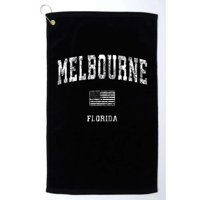 Melbourne Florida Fl Vintage American Flag Platinum Collection Golf Towel