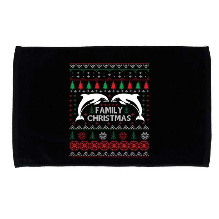 Merry Fish Family Christmas Gift Microfiber Hand Towel