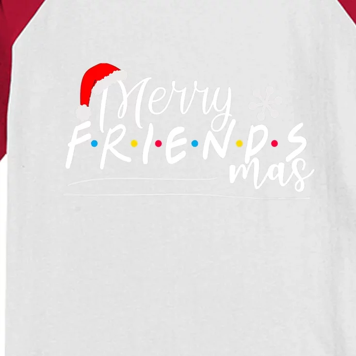 Merry Friendsmas Friends Christmas Matching Group Classic Kids Colorblock Raglan Jersey