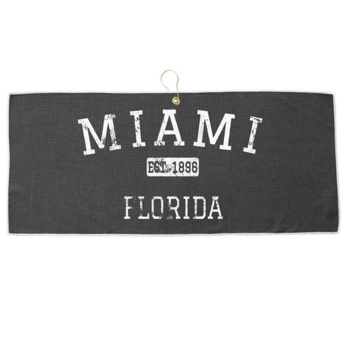 Miami Florida FL Vintage Large Microfiber Waffle Golf Towel