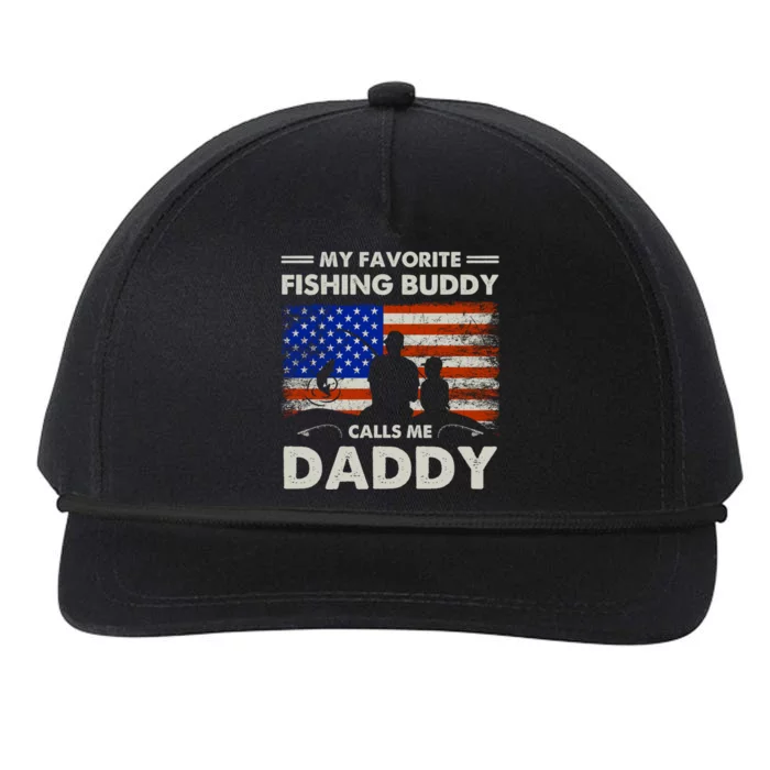 My Favorite Fishing Buddy Calls Me Daddy Fishing Dad Gift Snapback Five-Panel Rope Hat